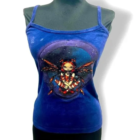 NWOT Mountain Girl x Dolls Kill for Whatnot fairy tank in blue sz S - Picture 1 of 10